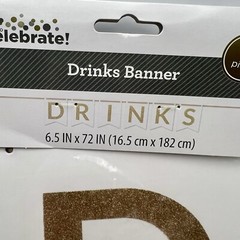 Way to Celebrate Pink & Gold Glitter «Celebrate» Party Banner, 6 ft.