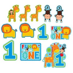 One Wild Boy Jungle Animal Cute Kids 1st Birthday Party Decoration Cutouts