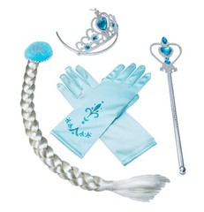 Frozen Party Set – Elsa Crown, Braid, Wand, Balloons, Gloves, Scarf & Decor