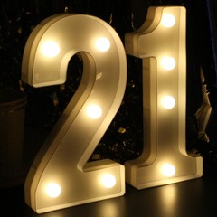 H8.26 Inches Light Up Numbers 21 Sign Happy 21st Birthday Decorations Table
