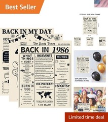 Nostalgic 1986 Birthday Posters – Unframed 8×10 inch Set for 40th Celebrations
