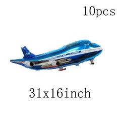 10 Pcs Large Blue Airplane Balloons 31inch for Birthday Party Decor