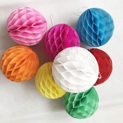 8Pcs 10 Inch White Honeycomb Balls Tissue Paper Honeycomb Balls | Paper Pom Poms