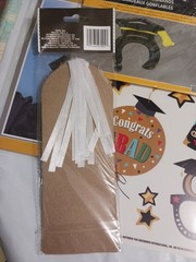 Graduation cap decorations, sign, napkins, garland, wishes, window cling. favors
