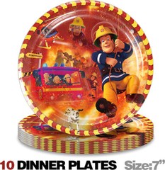 Fireman Sam Party Decorations Set Balloons Plates Cake Topper Banner