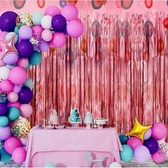 2 Pack Tinsel Foil Fringe Backdrop Curtains Streamers Party Decoration New