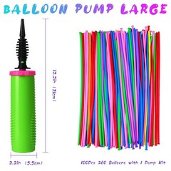 100Pcs 260 Balloons Qualatex with 1 Hand Balloon Pump Kit Professional Premium