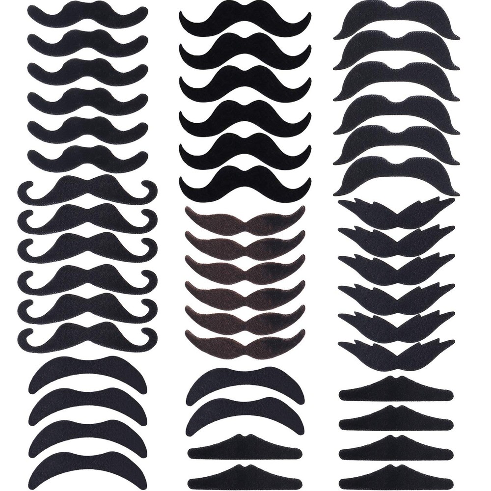 48 Pcs Fake Mustaches Bulk Self Adhesive Novelty Mustaches Stickers French Pi…