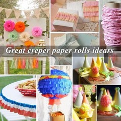 8 Rolls 1.8 x 82 Crepe Paper Streamers, Grass Green, Deep Green, Party