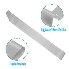 63″x4″ Blank Satin Sash DIY Plain Sash Prom Queen Sashes Grey