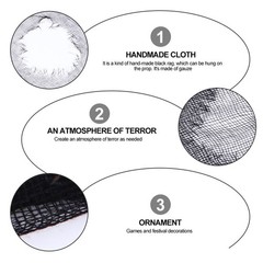5Pcs Black Gauze Fabric Halloween Party Decoration Creepy Spooky Durable Cloth