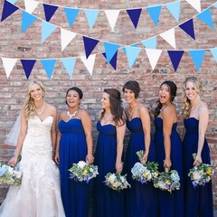 10M/32Ft Royal Blue Party Decorations Triangle Flag Pennant Bunting Fabric Ga…