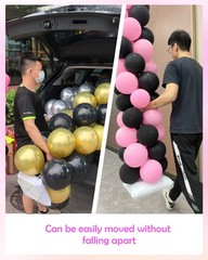 Heavy Duty Metal Balloon Column Stand Kit, Set of 2, 80 Inch Height Adjustabl…