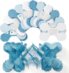 Light Dusty-Blue White Party Decorations – 12Pcs Streamers-Garland Baby Boy Show
