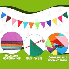 Rainbow Tassel Garland Set Felt Flags Balls Home Party Decoration 3 Pieces New