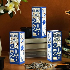 6 Pcs Light Up Graduation Centerpieces Class of 2026 Lantern Boxes Blue Decor