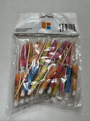 Bamboo Cocktail Umbrellas, Multi-Color 29 Count Bamboo Party Umbrellas Missing 1
