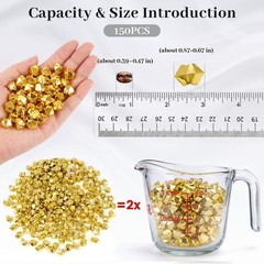 DomeStar 150PCS Gold Acrylic Ice Rocks – Faux Gems Nuggets Vase Fillers Pot o…