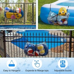 Pool Float Storage Bag,Pool Float Toy Storage Mesh Bag,Adjustable Pool Toy Ha…