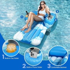 Inflatable Motorized Pool Floats for Adults – Rechargeable Pool Lounger with …