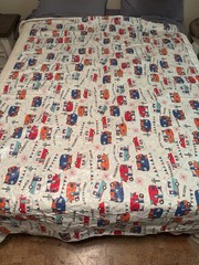 2- Retro Camping RV Tablecloths, Flannel Back