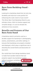 CV LINENS Backdrop + FRAME – kids Birthday Party red Barn Photo Background