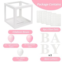 Baby Boxes for Baby Shower Decoration with 8 Letters and 36 Balloons 4pcs Cle…