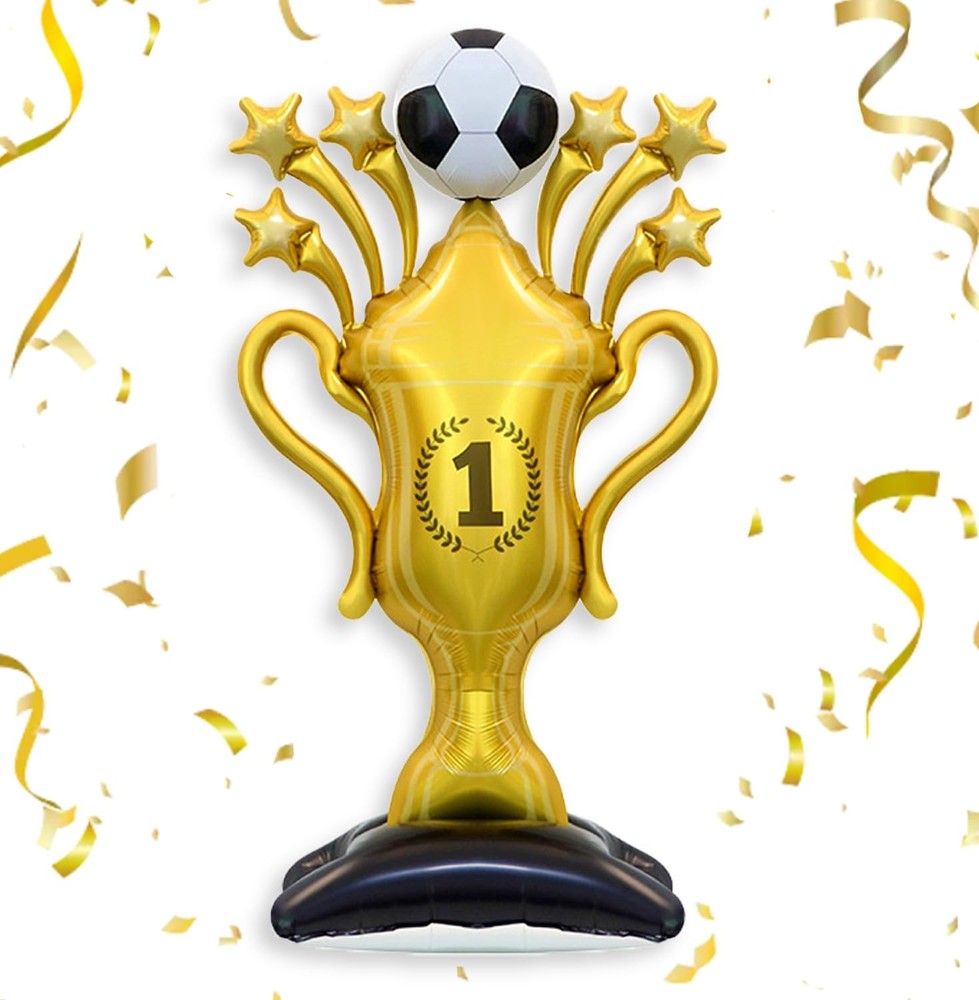 Giant Standing Soccer Trophy Balloon, 60×32 inch Champion Sport Balloon for S…