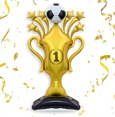 Giant Standing Soccer Trophy Balloon, 60×32 inch Champion Sport Balloon for S…