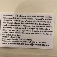 Self Adhesive Short Boxed Fake Mustache and Beard, Novelty, Party Favor