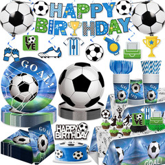 179Pcs Soccer Birthday Party Decorations Complete Party Tableware Set, for 25 Gu