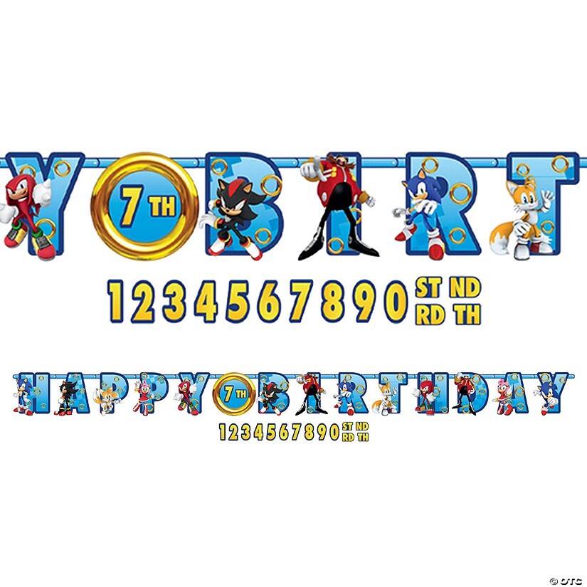 Sonic The Hedgehog Birthday Party Banner Jumbo Personalize Any Age Knuckles