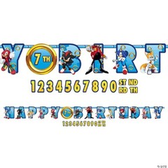 Sonic The Hedgehog Birthday Party Banner Jumbo Personalize Any Age Knuckles