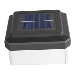 Black Solar Fence Light LED Fits Multiple Sizes Fence Posts Weatherproof Design