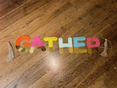 Ankyo Development Co. «GATHER» Multicolor 56″ Banner w/ Jute Tassels NEW SEALED