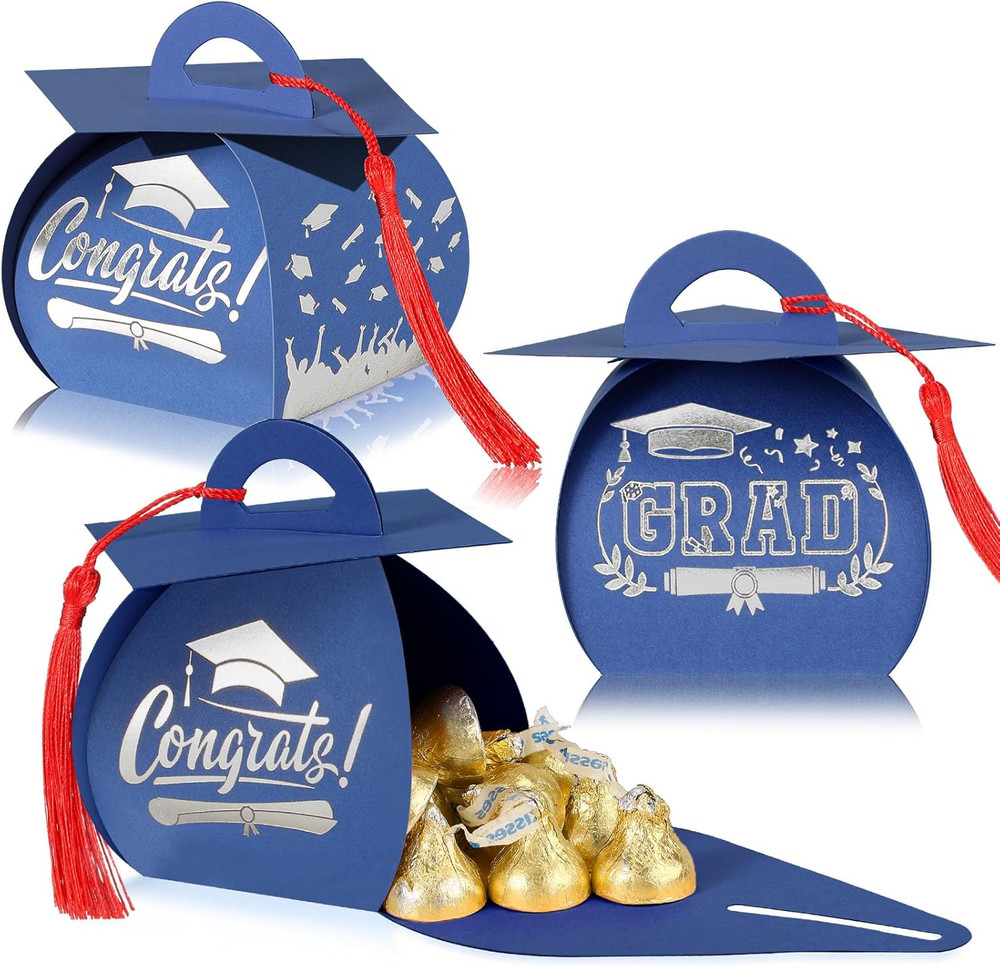 30 Pcs Graduation Cap Gift Boxes Graduation Decorations Class of 2026 Candy Box