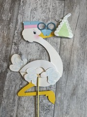 Vintage 1980’s Hallmark Stork Centerpiece Special Delivery Package Baby Shower