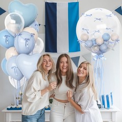 Baby Light Blue Cream Balloons Party Decorations, 20 Inch Bobo Pale Pastel Bl…