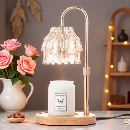 Candle Warmer Lamp with Timer – Height Adjustable Dimmable Table Champagne
