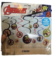 MARVEL AVENGERS – Swirl Decoration Birthday Party Supplies Dangler Pack of 12′