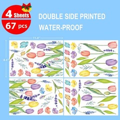 Horaldaily 67 PCS Spring Summer Window Cling Sticker, 11.5 x 8.3, #01