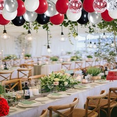 Red and Black Balloon Arch Kit,Red and Black Balloons, 60pcs Black Red White …