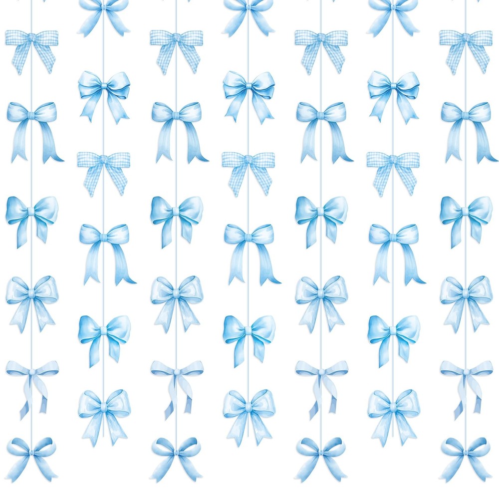 8 PCS Bow Decorations Bow Hanging Banner Garland Paper Cutouts Ribbon Streame…