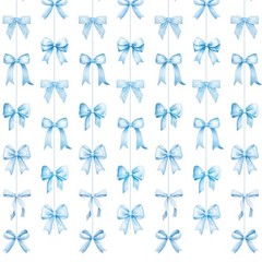 8 PCS Bow Decorations Bow Hanging Banner Garland Paper Cutouts Ribbon Streame…