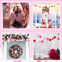 4 Pack 26.3 Feet Valentine’s Day Decorations Valentines Felt Garlands 30 Ball…