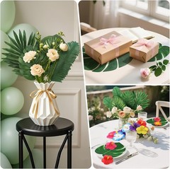 Lightweight 142Pcs Hibiscus & Palm Leaves – Perfect for Hawaiian Themed Parties