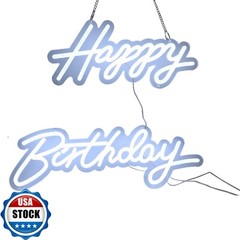 Happy Birthday LED Neon Lamp Integrative Hanging Sign Party Home Decor
