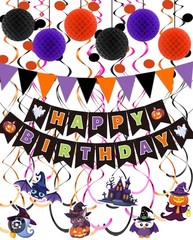 Halloween Birthday Party Decorations – Happy Halloween Birthday Banner