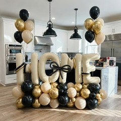 Housewarming Party Decorations – 40″ Large HOME Letter Balloons White Black G…