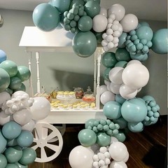 Sage Green and White Balloons, Neutral Dusty Olive Green White Beige Cream Cl…